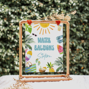 Poster Sinal de Estação de Balão de Água