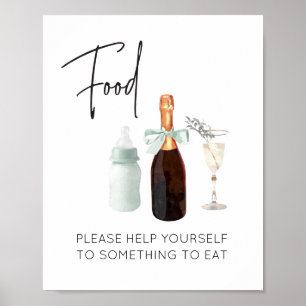 Poster Sinal de estação de comida para Chá de fraldas ver