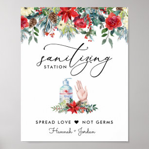 Poster Sinal de Estação de Saneamento   Rustic Winter Flo