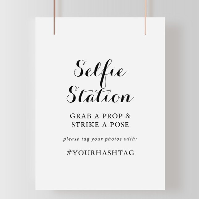 Poster Sinal de Estação de Selfie de Caligrafia Moderna (Criador carregado)