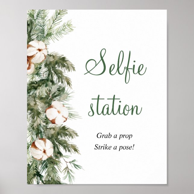 Poster Sinal de Estação de Selfie de Natal de Pinheiro pa (Frente)