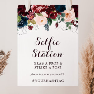 Poster Sinal de Estação de Selfie de Outono Ilustrado com