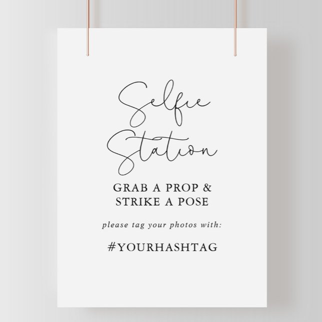 Poster Sinal de Estação de Selfie Simples e Elegante com  (Criador carregado)