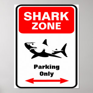 Póster Sinal de Estacionamento da Zona SHARK
