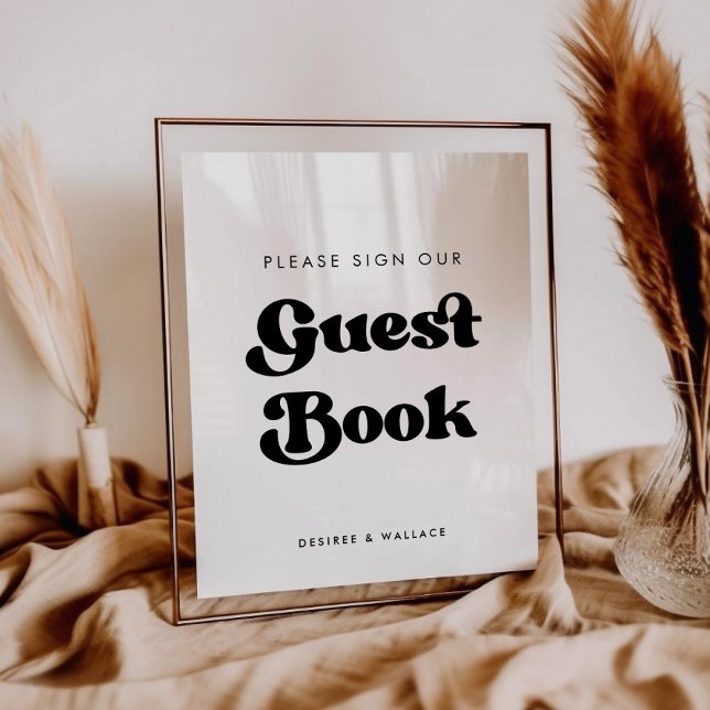 Poster Sinal de estilo retrô Assine nosso livro de visita (Criador carregado)