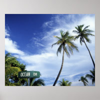 Sinal de estrada da Ocean Drive, South Beach, Miam