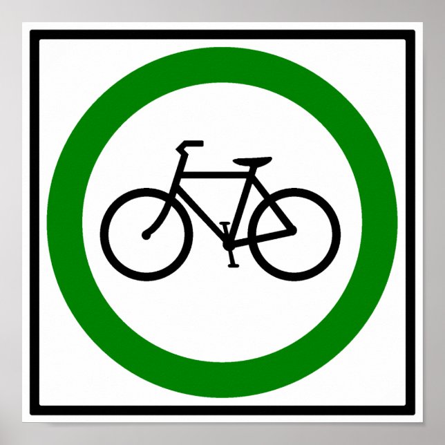 Poster Sinal de Estrada de Bicicleta (Frente)