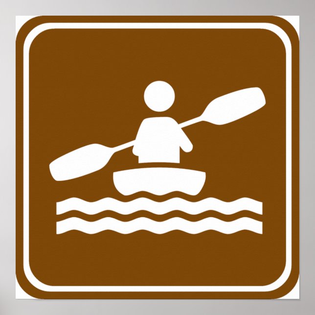 Póster Sinal de Estrada de Kayaking (Frente)