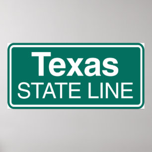 Poster Sinal de Estrada do Texas State Line