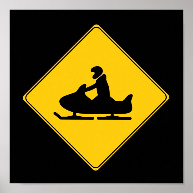 Poster Sinal de estrada - Snowmobile (Frente)