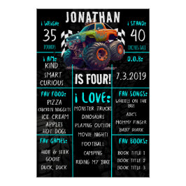 Póster Sinal de Etapa de Festa de aniversário de Caminhão