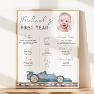 Poster Sinal de Etapa de Fotografia do Carro Race Retroat