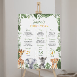 Poster Sinal de Etapa de primeiro aniversario Safari Selv
