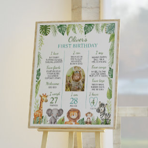 Poster Sinal de Etapa de primeiro aniversario Safari Selv