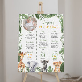 Poster Sinal de Etapa do primeiro aniversario Animal Safa