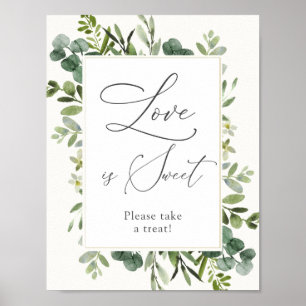 Poster Sinal de Eucalipto Amor é um Doce Tratamento