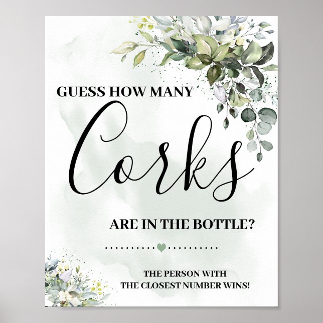 Poster Sinal de eucalipto verde, suculentas, quantos cort (Frente)