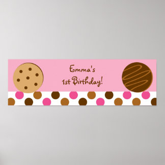 Póster Sinal de faixa de Chás de fraldas e cookies