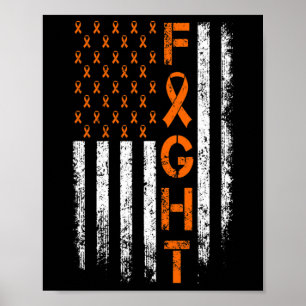 Poster Sinal de Faixa Laranja - Consciência da Leucemia