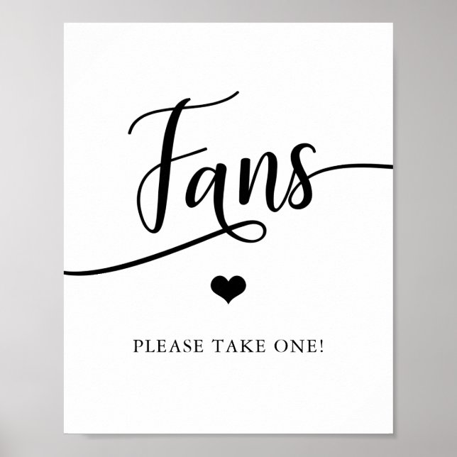 Poster Sinal de FANS de Chá de Casamento Elegante Simples (Frente)