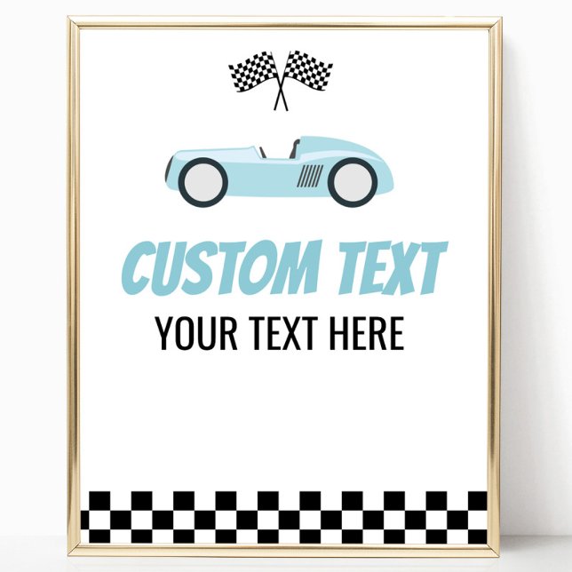 Poster Sinal de Fatura de Texto Personalizada de Carro Ra (Criador carregado)