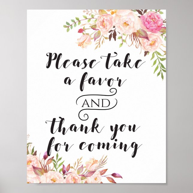 Poster Sinal de Favor Boho por favor pegue um (Frente)