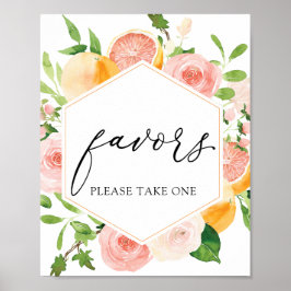 Poster Sinal de Favor com Tom de Citrus Rosa