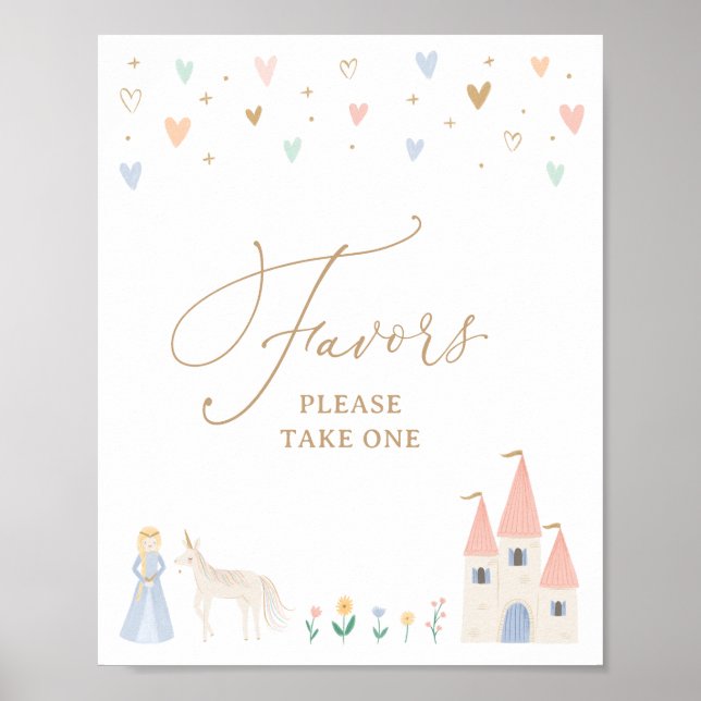 Poster Sinal de Favor da Princesa Festa de aniversário (Frente)