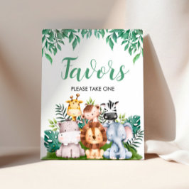 Poster Sinal de Favor de Animais Safari | Aniversário sel