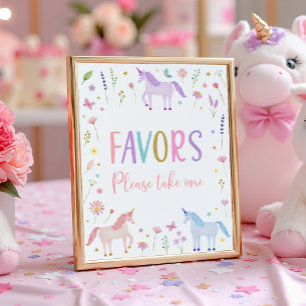 Poster Sinal de Favor de Aniversário Rosa Pastel Prado de