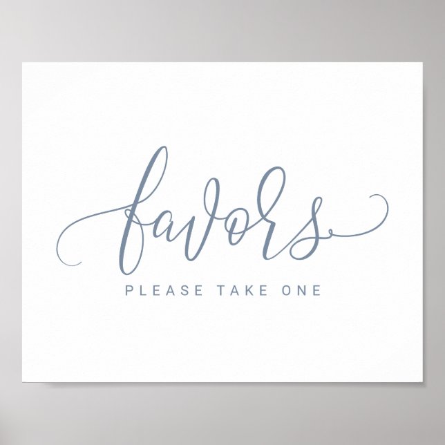 Poster Sinal de Favor de Casamento - Bounce Script (Azul  (Frente)