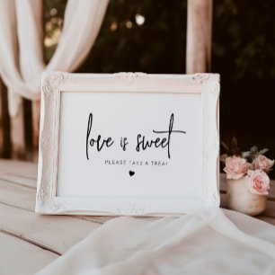 Poster Sinal de Favor de Casamento de Amor Simples Doce