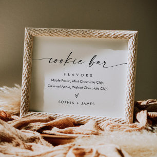 Poster Sinal de Favor de Casamento de Bar de Cookie Minim
