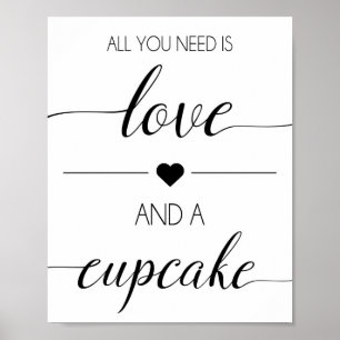Poster Sinal de Favor de Casamento de cupcake Tratar Im