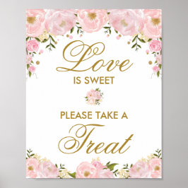 Poster Sinal de Favor de Casamento Doce é Amor Presentes 