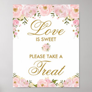 Poster Sinal de Favor de Casamento Doce é Amor Presentes