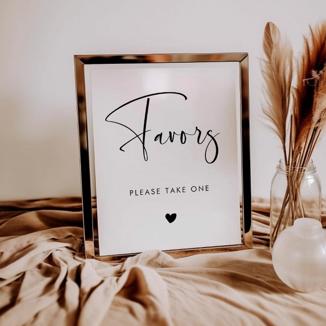 Poster Sinal de Favor de Casamento Elegante e Moderno (Criador carregado)