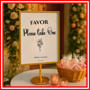 Poster Sinal de Favor de Casamento Preto Por Favor Leve U