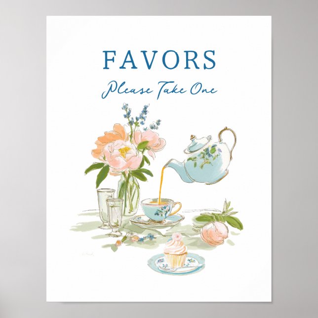 Poster Sinal de Favor de Chá de Panela Festa de Chá (Frente)