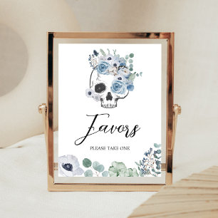 Poster Sinal de Favor de Chuveiro de Bebê Floral Gótico A