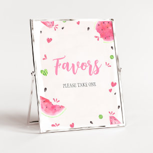 Poster Sinal de Favor de Chuveiro de Bebê Menina Melancia