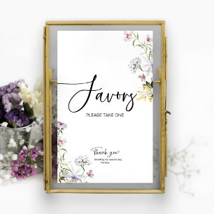 Poster Sinal de Favor de Chuveiro de Noiva de Flor Silves