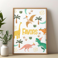 Sinal de Favor de Festa de Dinossauro Jurássico pa