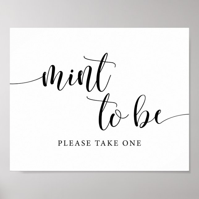 Poster Sinal de Favor de Hortelã para Casamento Rústico (Frente)