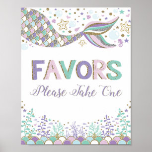 Poster Sinal de Favor de Sereia Barra de Doce Decoração d