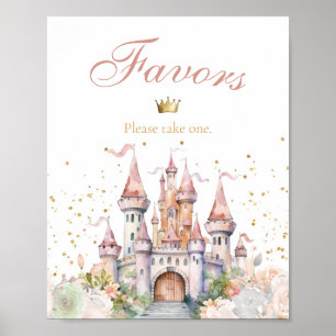 Poster Sinal de Favor do Castelo Real Dourado da Princesa