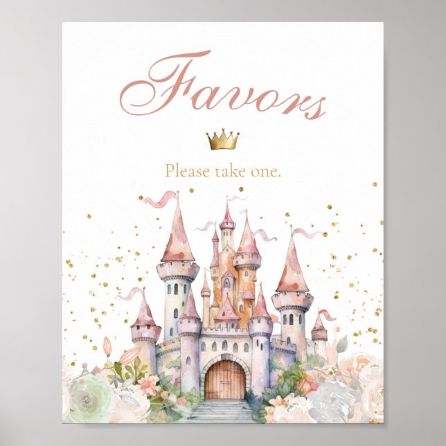 Poster Sinal de Favor do Castelo Real Dourado da Princesa (Frente)