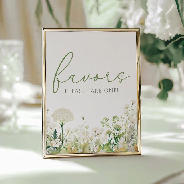 Poster Sinal de Favor do Chá de Flor Verde em Bloom (Criador carregado)