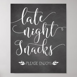 Póster Sinal de Favor dos Snacks Noturnos Tardios