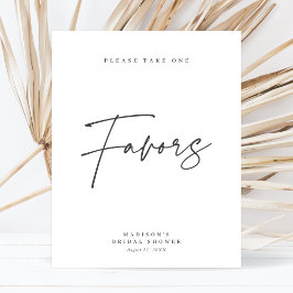 Poster Sinal de Favor Elegante e Minimalista para Chá de 